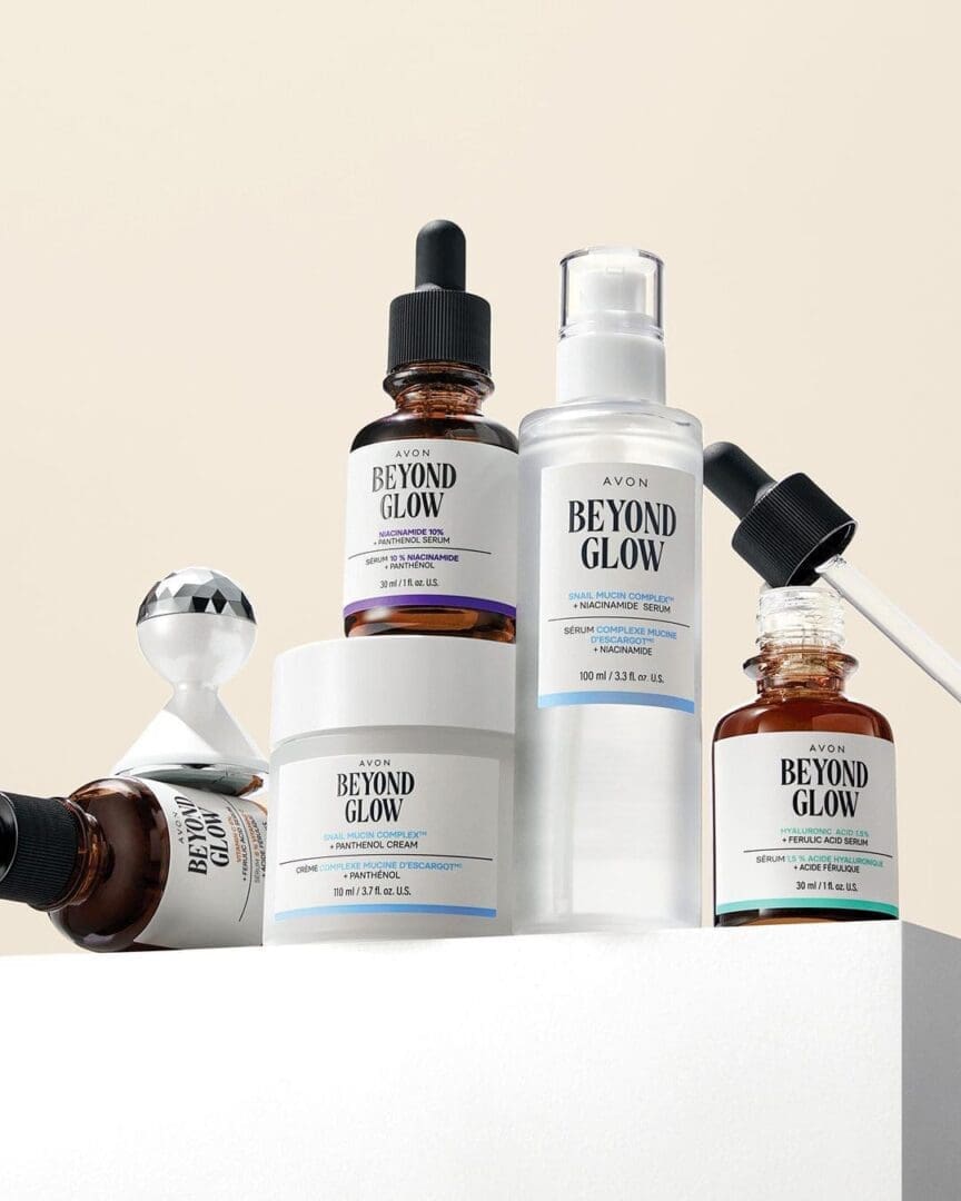 Beyond Glow creams and dropper bottles